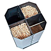 Pellet- & Kohlekorb (L x B x H: 31 x 31 x 45,5 cm, Stahlblech, Schwarz)