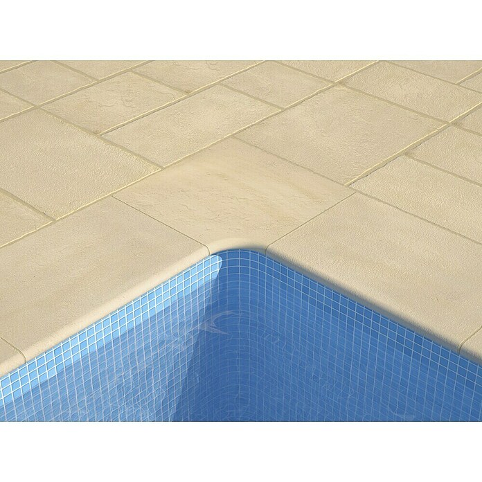 SAS Domus Spa Beckenrandstein-Set (L x B x S: 60 x 30 x 3,5 cm, Geeignet für: Pools, Material: Beton, Farbe: Crema) | BAUHAUS