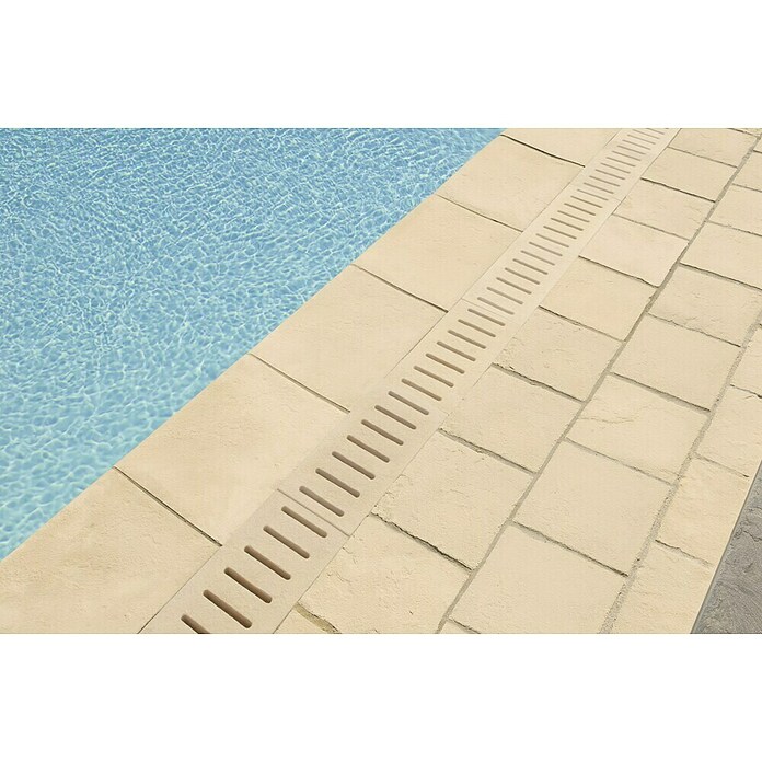 SAS Domus Beckenrandstein-Set (L x B x S: 40 cm x 37 mm x 6,5 cm, Geeignet für: Pools, Material: Beton, Farbe: Crema) | BAUHAUS