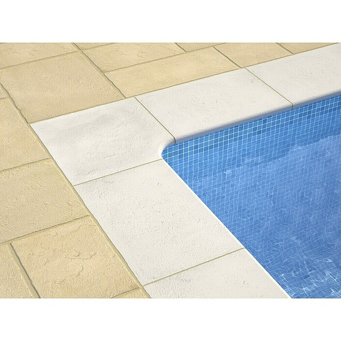 SAS Domus Spa Beckenrandstein-Set (L x B x S: 60 x 40 x 3,5 cm, Geeignet für: Pools, Material: Beton, Farbe: Weiß) | BAUHAUS
