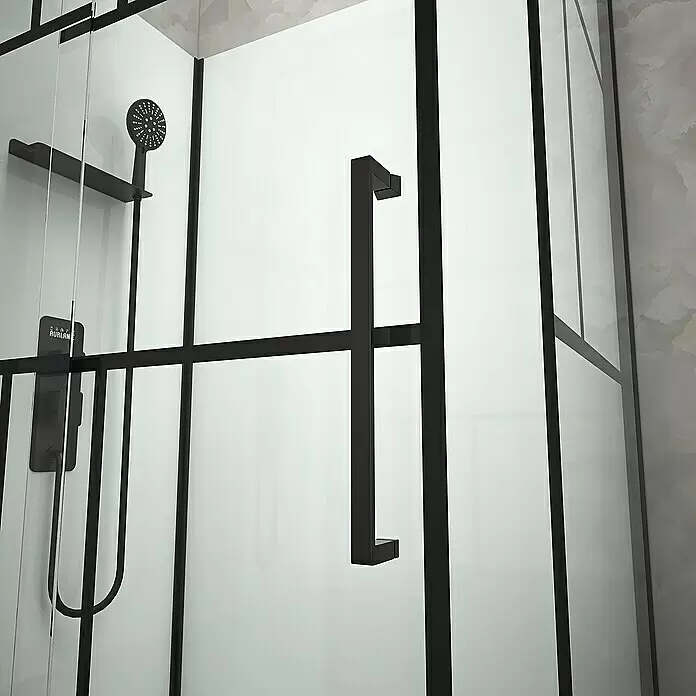 Aurlane Designdusche Graphic - 80 x 110 x 225 cm, Schwarz/Weiß - Detailaufnahme