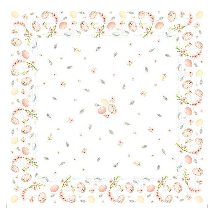 Duni Tischdecke Mitteldecke Dunicel® (84 x 84 cm, Eggs & Feathers)