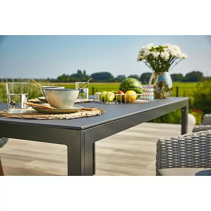Sunfun Gartenmöbel-Set Maja/Annika - 5 -tlg., Glas, Anthrazit/Black/Dark Grey - Stimmungsaufnahme