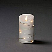 Konstsmide LED-Kerze mit Tropfen (Weiß, Ø x H: 7,5 x 13,5 cm, Wachs, Warmweiß)