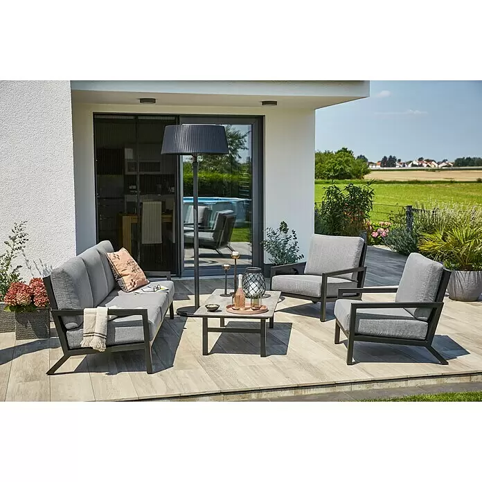 Sunfun Melina LoungetischL x B x H: 135 x 67 x 36 cm, Hochdruck-Schichtpressstoff (HPL), Schwarz