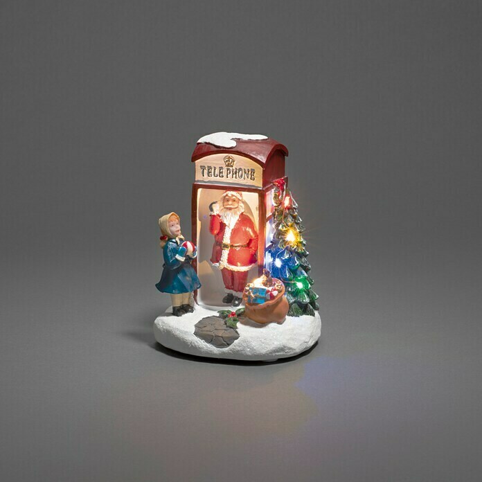 Konstsmide Decoratieve led-kerstverlichting Telefoon Santa (l x b x h: 12,5 x 11,5 x 16,5 cm, Werkt op batterijen) | BAUHAUS