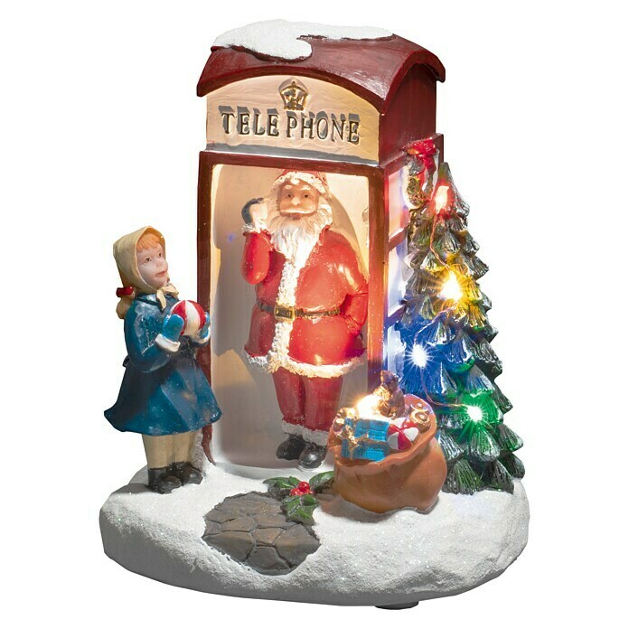 Konstsmide Decoratieve led-kerstverlichting Telefoon Santa (l x b x h: 12,5 x 11,5 x 16,5 cm, Werkt op batterijen) | BAUHAUS