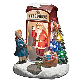 Konstsmide Decoratieve led-kerstverlichting Telefoon Santa (l x b x h: 12,5 x 11,5 x 16,5 cm, Werkt op batterijen)