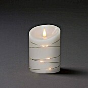 Konstsmide LED-Kerze mit Tropfen (Weiß, Ø x H: 10 x 14 cm, Wachs, Warmweiß)
