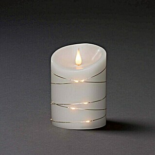 Konstsmide LED-Weihnachtskerzen (Ø x H: 10 x 14 cm, Weiß/Silber, Lichtfarbe: Warmweiß, 15 Stk.)