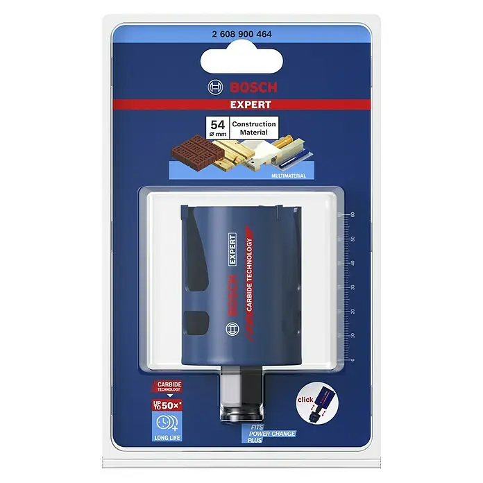 Bosch Professional Expert Sierra de corona Construction Material - Diámetro: 54 mm, Otros - Una sierra de corona Bosch Expert (54mm) para diversos materiales. Robusta y duradera, ideal para profesionales.