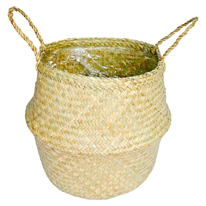 Pflanzkorb - Ø x H: 35 x 43 cm, Naturmaterialien, Natur - Strohkorb mit Griffen, ideal zur Aufbewahrung von Pflanzen oder anderen Gegenständen. Der Korb hat ein schönes, natürliches Aussehen.