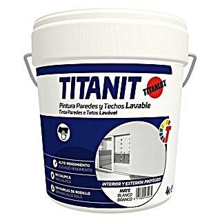 Titan Pintura para paredes y techos Titanit (Blanco, 15 l, Mate)