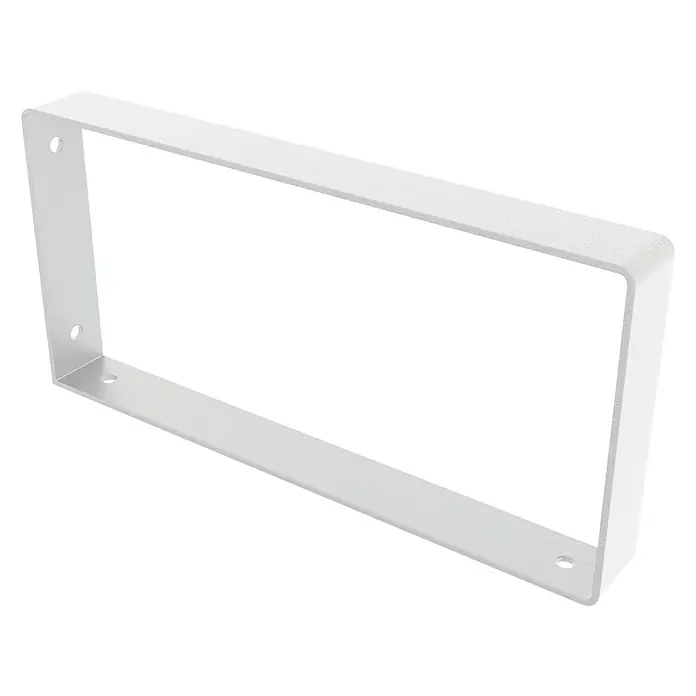 Rei Wandkonsole Pure - L x B x H: 261 x 126 x 30 mm, Belastbarkeit: 30 kg, Weiß - Nahaufnahme eines weißen, rechteckigen Wandmontagerahmens, der eine moderne und minimalistische Ästhetik für die Innenarchitektur bietet.