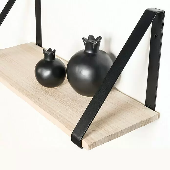 Rei Wandkonsole Dreieck - L x B x H: 261 x 211 x 30 mm, Belastbarkeit: 30 kg, Schwarz - Detailaufnahme