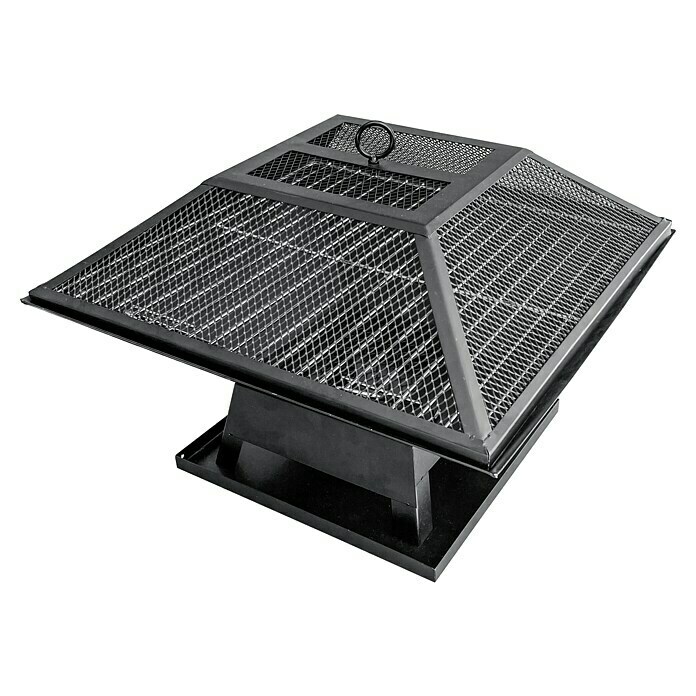 Grillstar Holzkohlegrill FirebowlSchwarz, Hauptgrillfläche: 43 x 43 cm, L x B x H: 45 x 45 x 34,5 cm Diagonal View