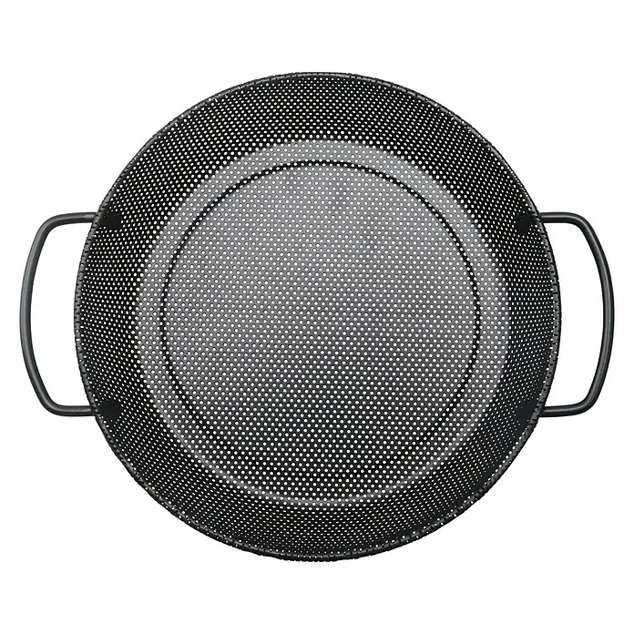 Kingstone Grillpfanne - L x B: 25 x 30 cm, Durchmesser: 25 cm, Höhe: 5 cm, Eisen - Bild einer schwarzen Paella-Pfanne mit Griffen, ideal für die Zubereitung köstlicher Paellas. Robuste Ausführung für gleichmäßige Hitzeverteilung.