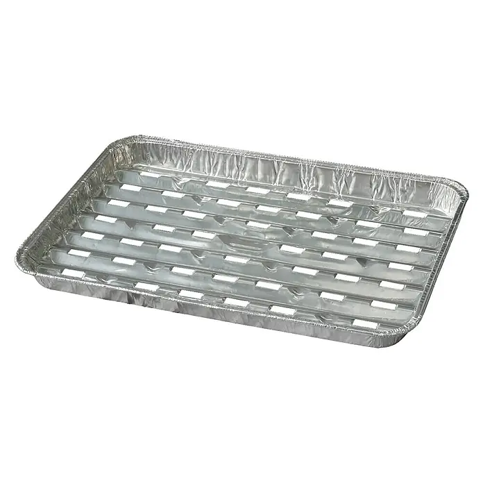 Grillstar Grillschale - L x B x H: 34 x 22,6 x 2,8 cm, Aluminium - Eine wiederverwendbare, geriffelte Aluminium-Grillschale mit Löchern zur Verwendung auf einem Grill, um Speisen vom direkten Kontakt mit Flammen fernzuhalten.