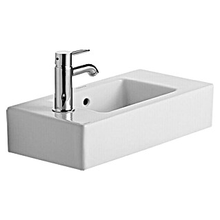 Duravit Vero Waschbecken (B x L: 50 x 25 cm, Mit schmutzabweisender Glasur, Hahnloch: Links, Mit Überlauf, Weiß)