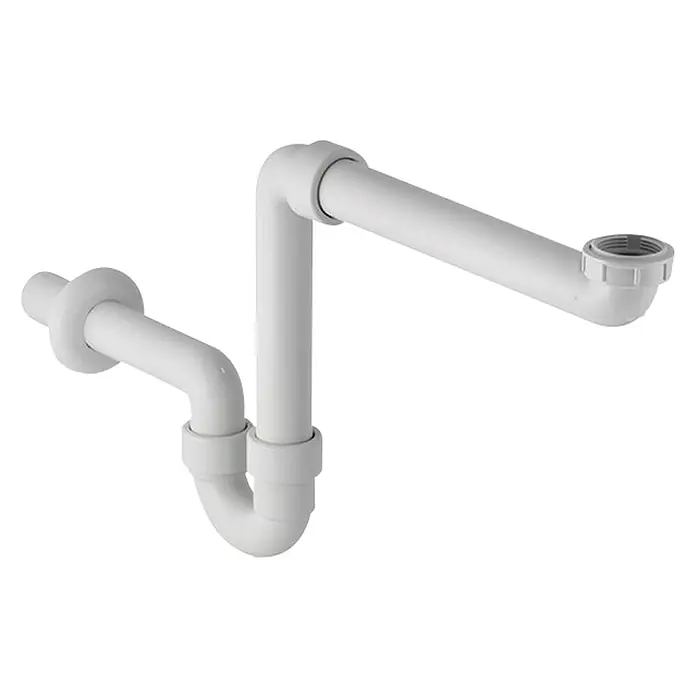 Geberit Waschtisch-Siphon Raumspar 151.10.7111 - 1 ¼″, DN 40, Kunststoff - Siphon aus weißem Kunststoff, ein wesentliches Element für die Ablaufgarnitur unter dem Waschbecken, mit flexiblem Anschluss für einfache Installation.