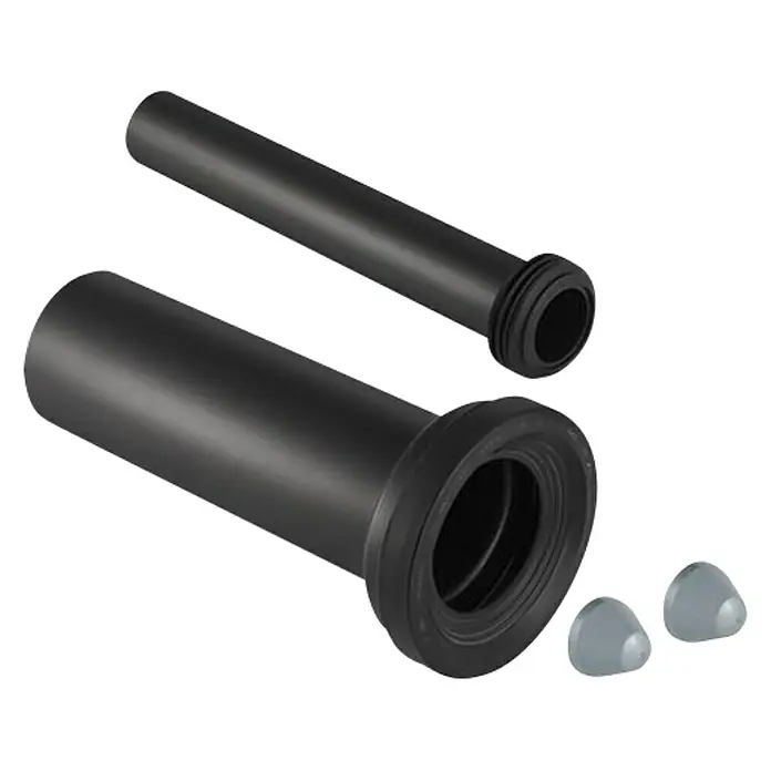Geberit Anschlussgarnitur 152.439.46.1 - Durchmesser: 110 mm, Schwarz - Schwarze Abwasserrohre mit Dichtungen, ideal für Sanitärinstallationen, gewährleisten dichte Verbindungen und zuverlässige Leistung im Bad.