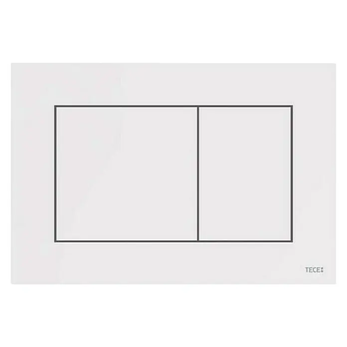 Tece Betätigungsplatte Now - Weiß, 2-Mengen-Spülung - Ein minimalistisches TECE Betätigungsplatte, weiß, mit zwei Tasten in rechteckigem Design. Perfekt für moderne Badezimmer.
