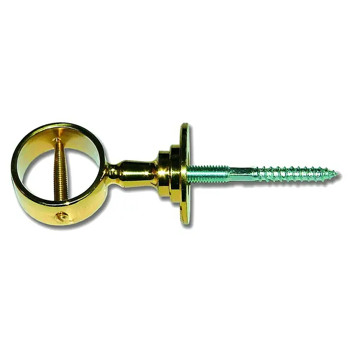 Seilflechter Soporte de pasamanos - Diámetro: 35 mm, Oro, Latón - Soporte dorado para barra de cortina con tornillo para montaje en pared, asegurando una instalación segura y elegante.
