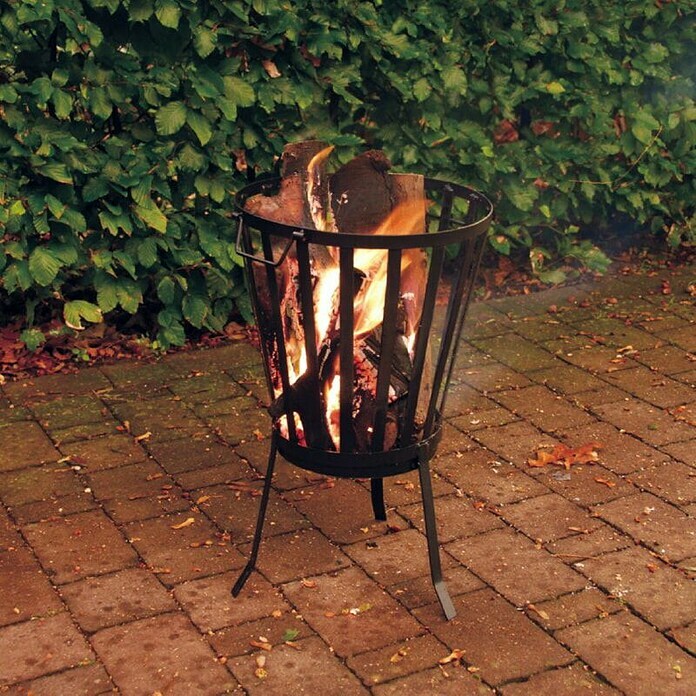 Esschert Design Fancy Flames Košara za vatru (Ø x V: 34 x 56,8 cm, Crna)