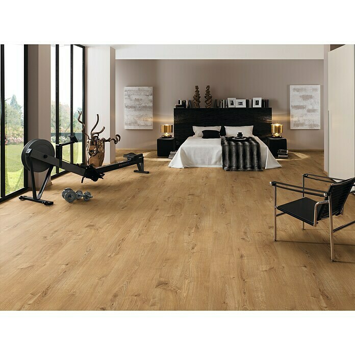 LOGOCLIC Laminat Home Run Eiche1.285 x 192 x 8 mm, Landhausdiele Mood Shot