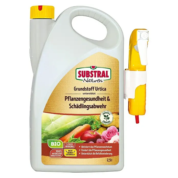 Substral Naturen Grundstoff Urtica - 2,5 l - Produktbild von Substral Naturen Grundstoff Urtica, einem Pflanzenschutzmittel zur Förderung der Pflanzengesundheit und Schädlingsabwehr.