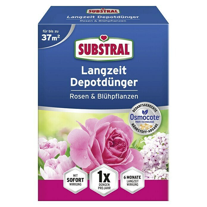 Substral Langzeitdünger Rosen & Blühpflanzen1,5 kg, Inhalt ausreichend für ca.: 35 m² Front View