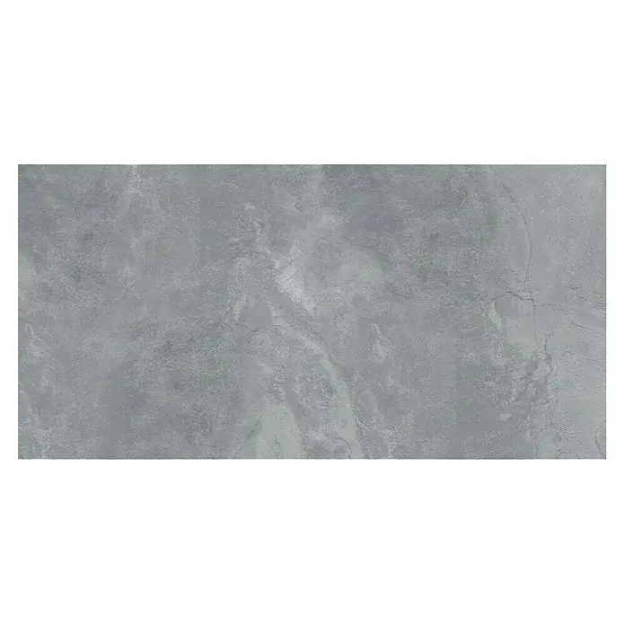 Feinsteinzeugfliese Geo Grey - 60 x 120 cm, Grau, Schimmernd - Das Bild zeigt eine strukturierte, graue Keramikfliese, ideal für moderne Innenräume mit ihrem robusten und stilvollen Aussehen.