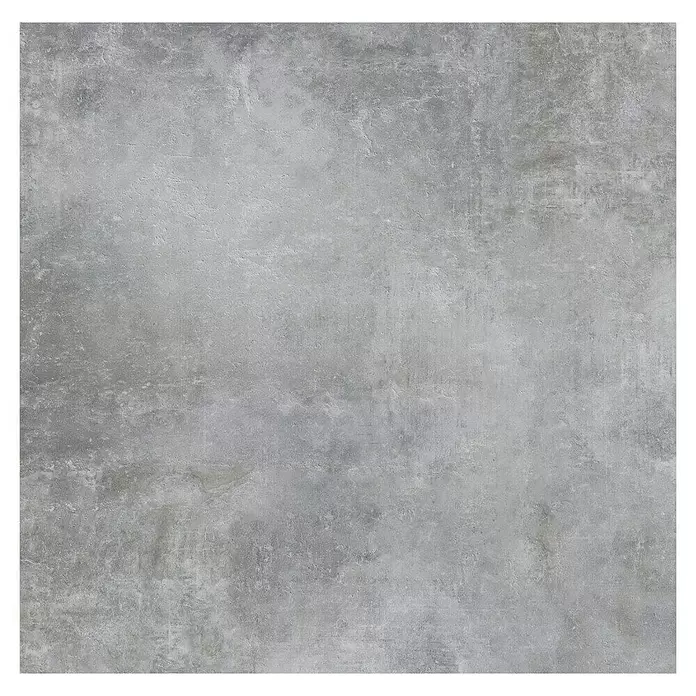 Feinsteinzeugfliese Luna Gris - 60 x 60 cm, Grau, Schimmernd - Graue, quadratische Fliese in Betonoptik mit texturierter, gebrauchter Oberfläche. Ideal für modernes Industriedesign.