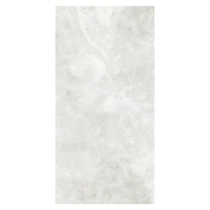 Feinsteinzeugfliese Geo White - 120 x 240 cm, Weiß, Schimmernd - Helle, elegante Marmorfliese mit subtilen Maserungen, ideal für stilvolle Innenräume. Die Oberfläche verleiht jedem Raum ein luxuriöses Ambiente.