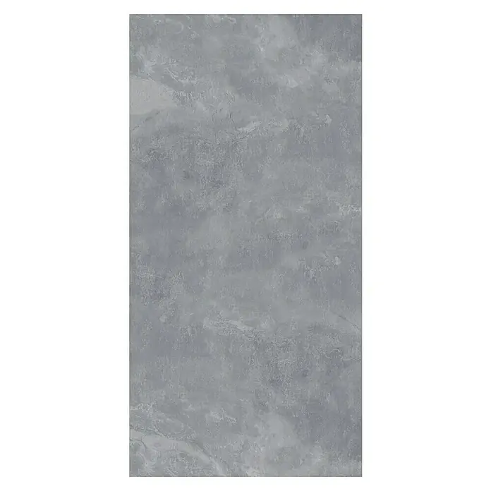 Feinsteinzeugfliese Geo Grey - 120 x 240 cm, Grau, Schimmernd - Graue Marmorplatte mit subtilen Wirbeln und einem eleganten, modernen Look, ideal für stilvolle Innenräume.