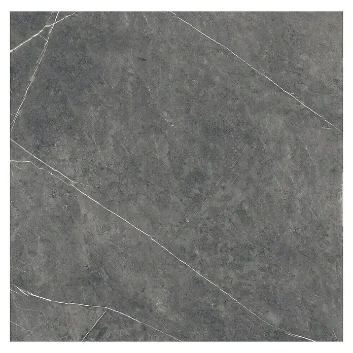 Feinsteinzeugfliese Ciana Mist - 120 x 120 cm, Anthrazit, Glänzend - Graue Marmorfliese mit weißen Adern, ideal für stilvolle Innenräume, die ein edles und modernes Ambiente schaffen möchten.