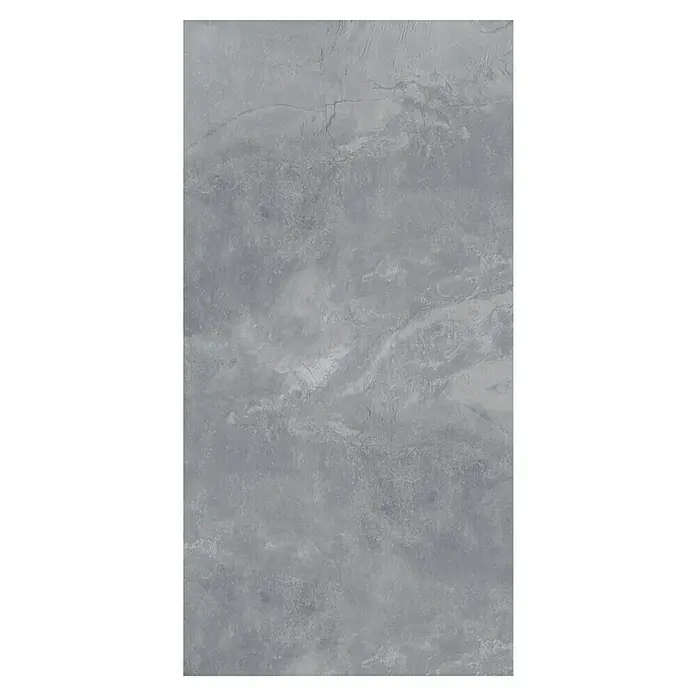 Feinsteinzeugfliese Geo Grey - 120 x 240 cm, Grau, Schimmernd - Grauer Hintergrund mit Marmoreffekt. Das dezente Muster erzeugt eine elegante und zeitlose Optik für vielfältige Anwendungen.