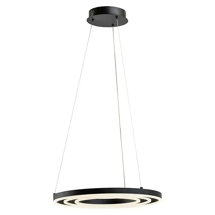 Lavida Ring LED-Pendelleuchte rund - 55 W, Ø x H: 50 x 120 cm, Schwarz, Mehrfarbig - Moderne Hängeleuchte mit runder Form und LED-Beleuchtung. Das Design ist minimalistisch und stilvoll, ideal für moderne Interieurs.