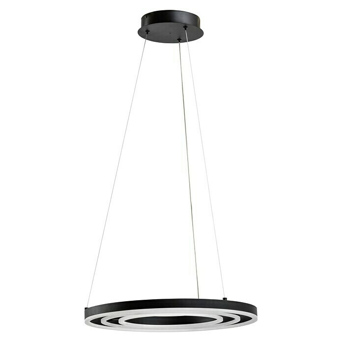 Lavida Ring LED-Pendelleuchte rund (55 W, Ø x H: 50 x 120 cm, Schwarz, Mehrfarbig) | BAUHAUS