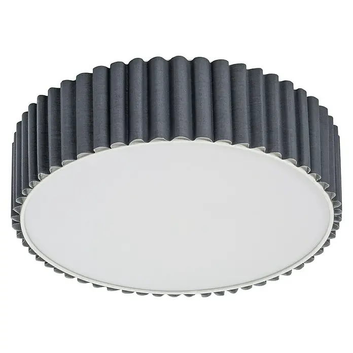 Tween Light Deckenleuchte rund Siena - 160 W, Grau, E14 - Moderne Deckenleuchte mit grauem Stoffschirm und weißer Blende. Das Design ist rund und verleiht jedem Raum eine elegante Note.