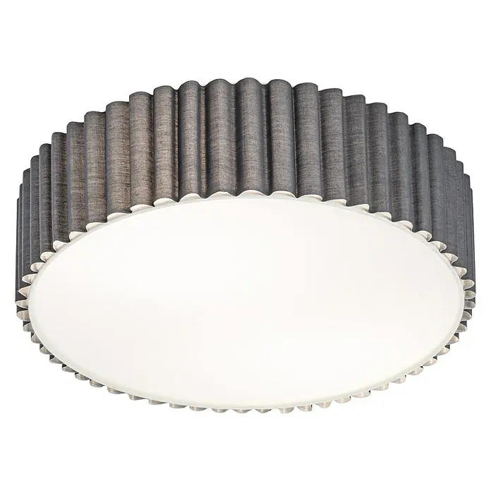 Tween Light Deckenleuchte rund Siena - 160 W, Grau, E14 - Elegante Deckenleuchte mit geripptem Lampenschirm und sanftem, diffusem Licht für eine stilvolle Beleuchtung im Raum.