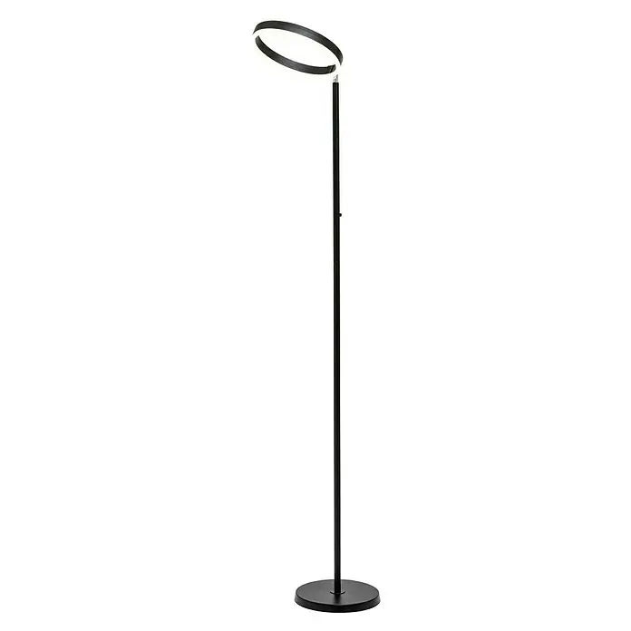 Lavida Ring LED-Stehleuchte - Höhe: 180 cm, Schwarz, Warmweiß - Elegante LED-Stehlampe mit einem modernen Ringdesign. Die Lampe in Schwarz sorgt für stilvolle Beleuchtung in jedem Raum.\n
