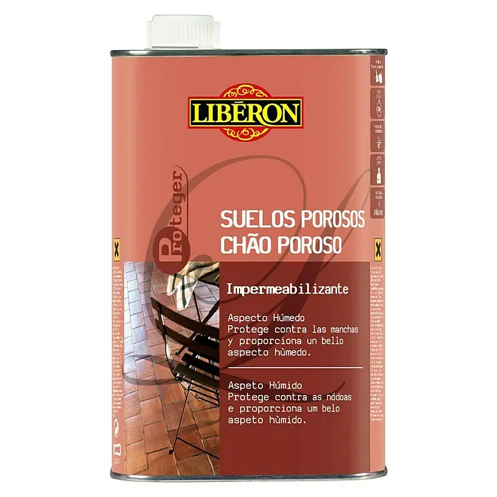 Libéron Barniz protector Suelos Porosos - Incoloro, 1 l - Sellador para suelos porosos Liberon, protege contra manchas y proporciona un aspecto húmedo. Ideal para superficies porosas.