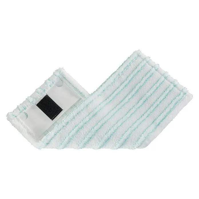 Leifheit Ersatz-Bezug Clean Twist M Ergo Micro Duo - Breite Bezug: 33 cm, 78 % Polyester, 22 % Nylon - Ein rechteckiger Mopp-Aufsatz mit weißen und hellblauen Streifen und einem Klettverschluss auf der Rückseite, für eine einfache Reinigung.