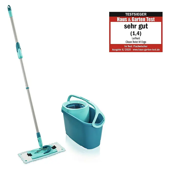 Leifheit Bodenwisch-Set Clean Twist M Ergo - 3 -tlg., 6 l - Leifheit Clean Twist M Ergo Bodenwischsystem mit Eimer und Auszeichnung "sehr gut" für komfortable und effiziente Bodenreinigung.