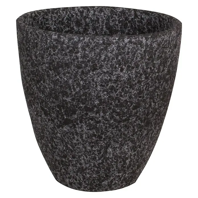 A.H.G. Übertopf rund - Außenmaß (Ø x H): 25 x 25 cm, Dunkelgrau, Keramik - Eleganter, grau gesprenkelter Blumentopf mit leicht konischer Form, perfekt für Innen- und Außenbereiche, um Pflanzen stilvoll zu präsentieren.