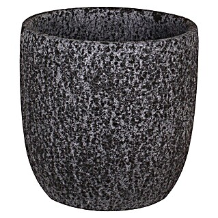 A.H.G. Übertopf rund (Außenmaß (Ø x H): 14 x 13 cm, Dunkelgrau, Keramik)