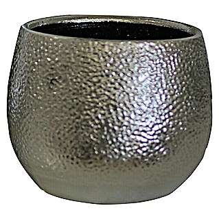 A.H.G. Übertopf rund (Außenmaß (Ø x H): 26 x 22 cm, Keramik, Silber)