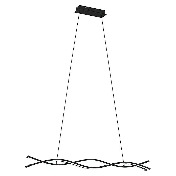 Eglo Lasana 3 LED-Pendelleuchte - 33 W, L x B x H: 98,5 x 8 x 120 cm, Schwarz, Warmweiß - Moderne LED-Pendelleuchte in Schwarz mit geschwungenem Design, ideal für stilvolle Innenräume. Elegante Beleuchtung für Ihr Zuhause.