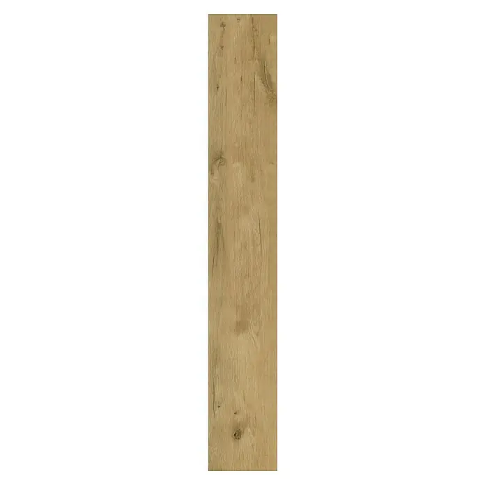 Fixed Vinylbodenmuster - Eiche Hell, 280 x 160 x 2,5 mm, Landhausdiele - Diese Abbildung zeigt eine einzelne Diele mit einem hellbraunen Holzmaserungsmuster, ideal für Bodenbeläge oder Wandverkleidungen.